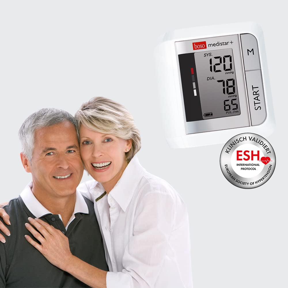 boso medistar Handgelenk-Blutdruckmessgerät – WHO-Mittelwertfunktion, Arrhythmie-Anzeige, 90 Speicherplätze