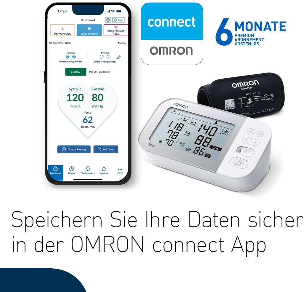 OMRON X7 Smart - Automatisches Oberarm-Blutdruckmessgerät