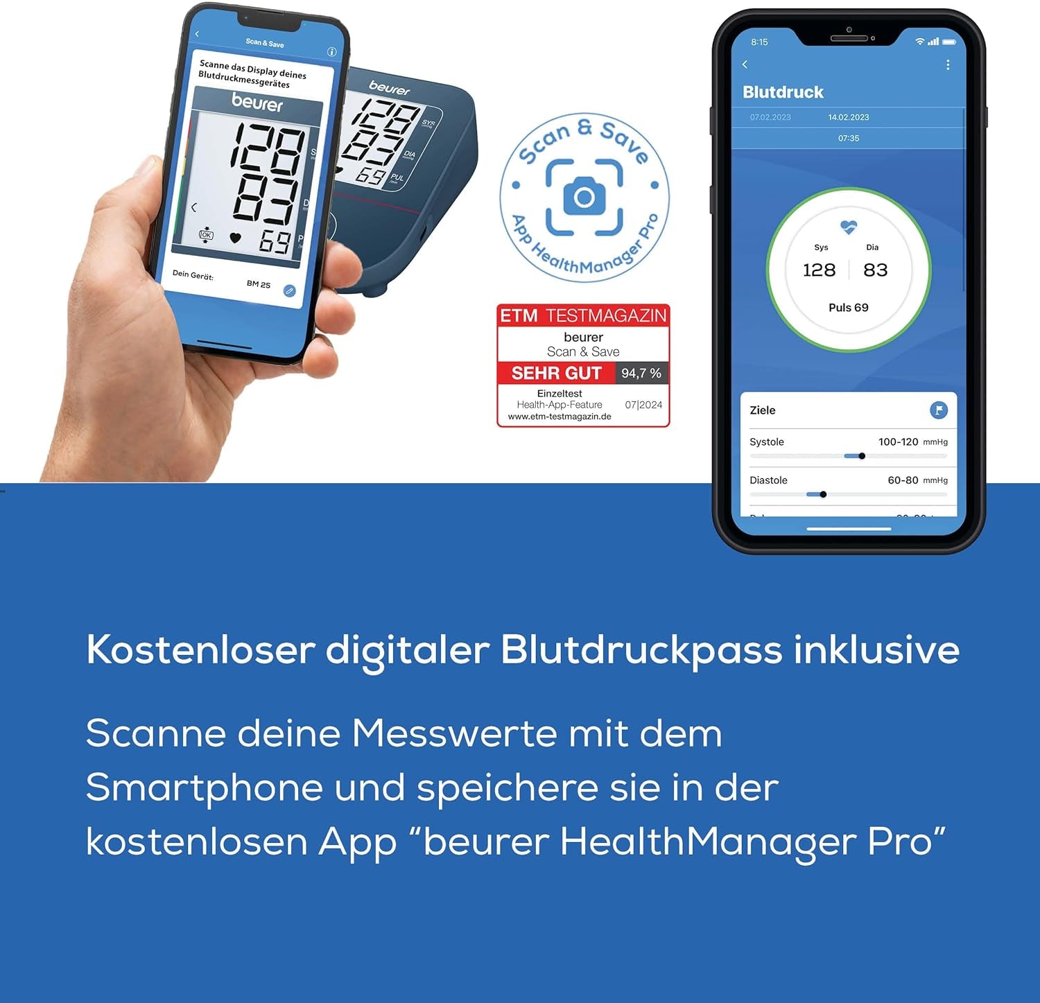 Beurer BM 25 Oberarm Blutdruckmessgerät, Manschette Für 22-42 Cm