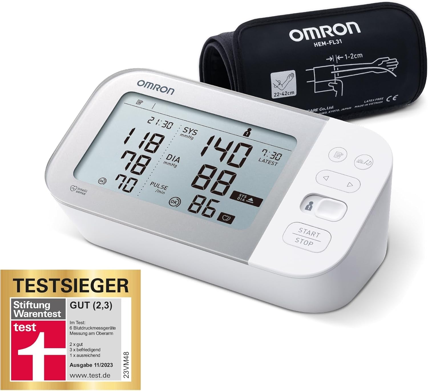 OMRON X7 Smart - Automatisches Oberarm-Blutdruckmessgerät