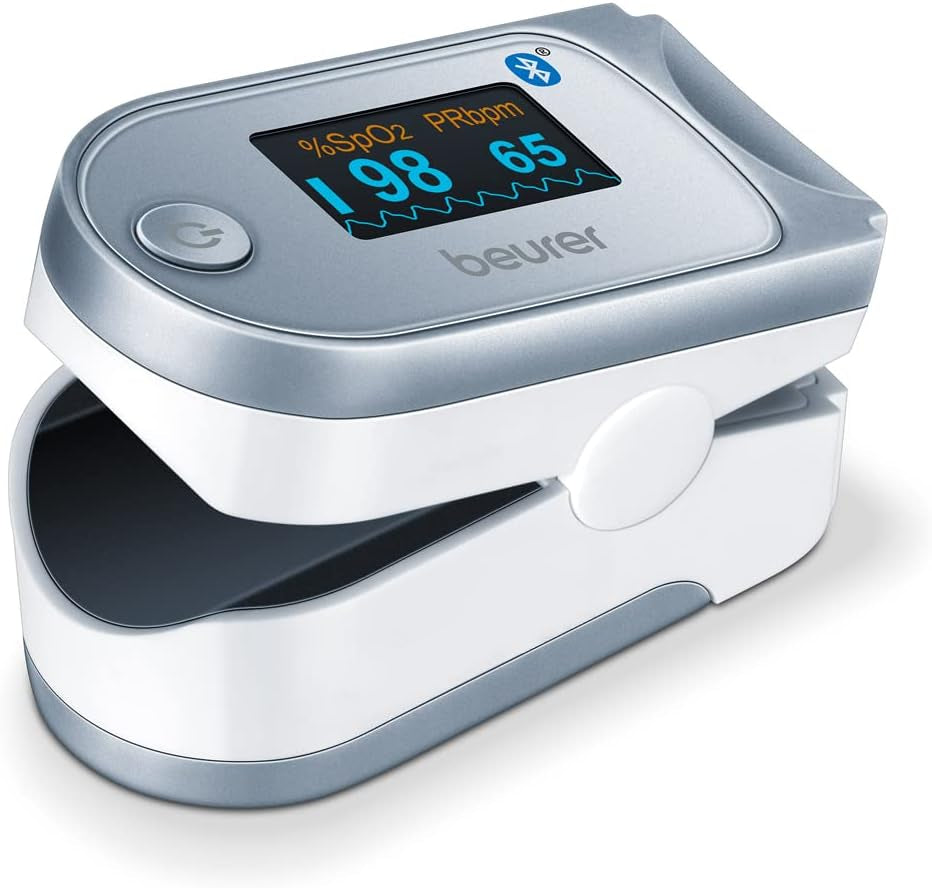 Beurer PO 60 Pulsoximeter Mit Bluetooth, Ermittlung Der Arteriellen Sauerstoffsättigung Im Blut
