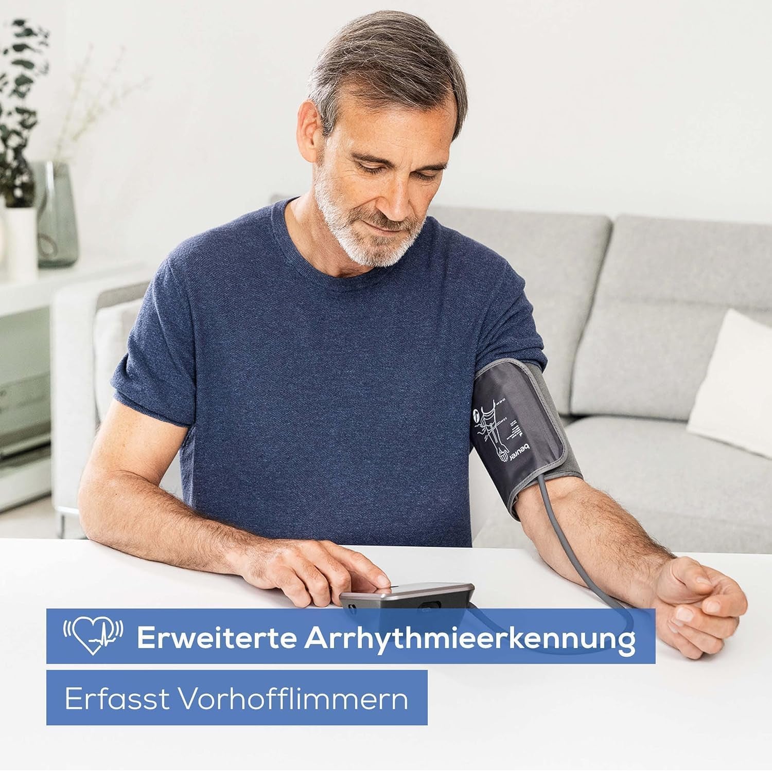 Beurer BM 64 Oberarm-Blutdruckmessgerät – Vollautomatisch, Arrhythmie-Erkennung, Bluetooth