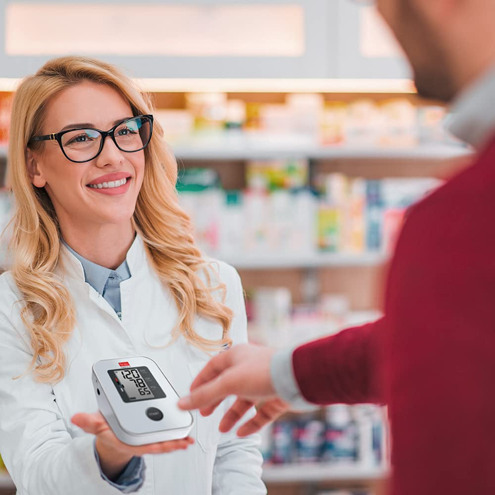 boso medicus X Oberarm-Blutdruckmessgerät – Testsieger, Ein-Knopf-Bedienung, Farbcodierte WHO-Anzeige