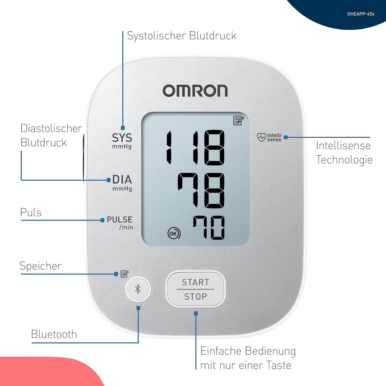 OMRON X2 Smart+ Oberarm-Blutdruckmessgerät – digital, Bluetooth-fähig, klinisch validiert