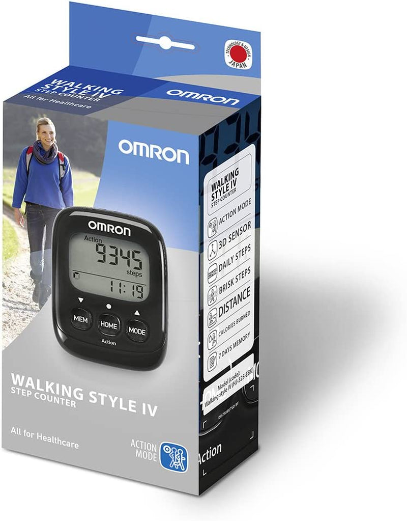 Omron Walking Style IV Schrittzähler – 3D‑Sensor, Aerobic‑Modus & Event‑Modus, 7‑Tage‑Speicher